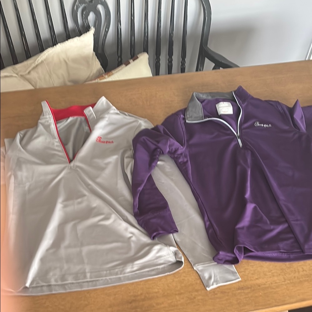 Purple and Gray Chick Fil A Quarter-Zip Pullovers